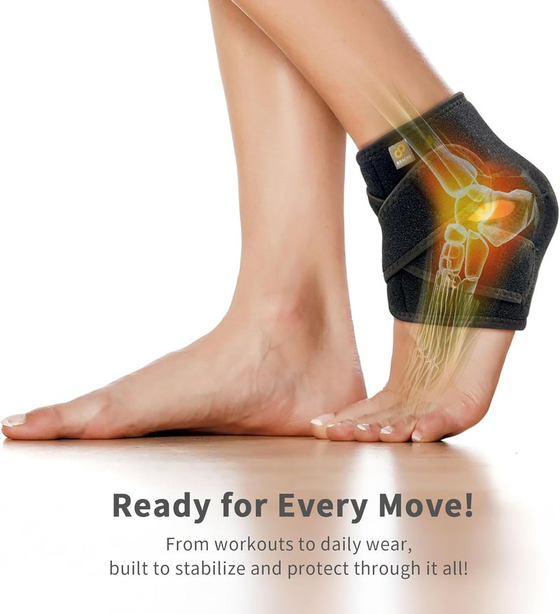 Bracoo FS10 Neoprene Ankle Brace - Open Heel Adjustable Support for Chronic Ankle Pain and Rehabilitation - Black, Size S/M - Image 5